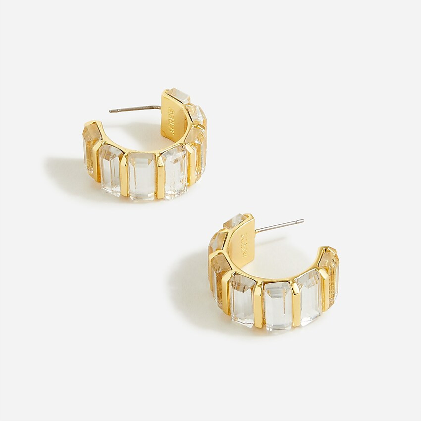 Trapezoid stone hoop earrings | J. Crew US