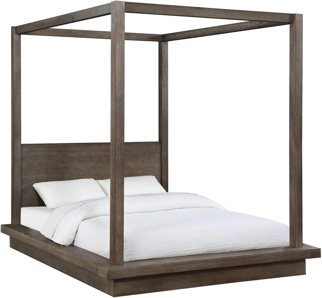 Modus Furniture Canopy Bed, Melbourne - Dark Pine, Queen | Amazon (US)
