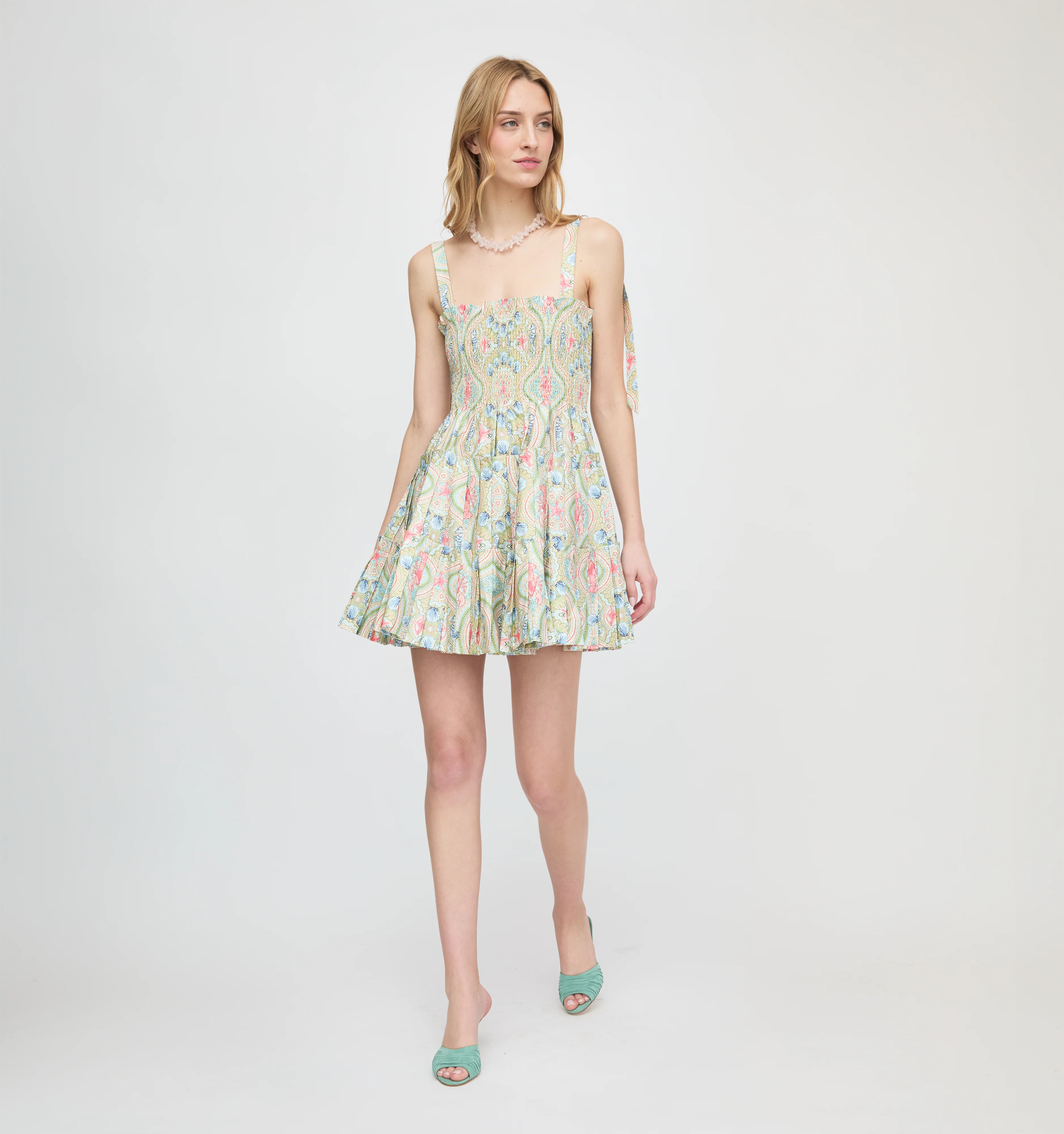 The Ribbon Charlotte Nap Dress | Sea Scroll / XXXS | ® | Hill House Home Smocked Dress | Hill House Home US