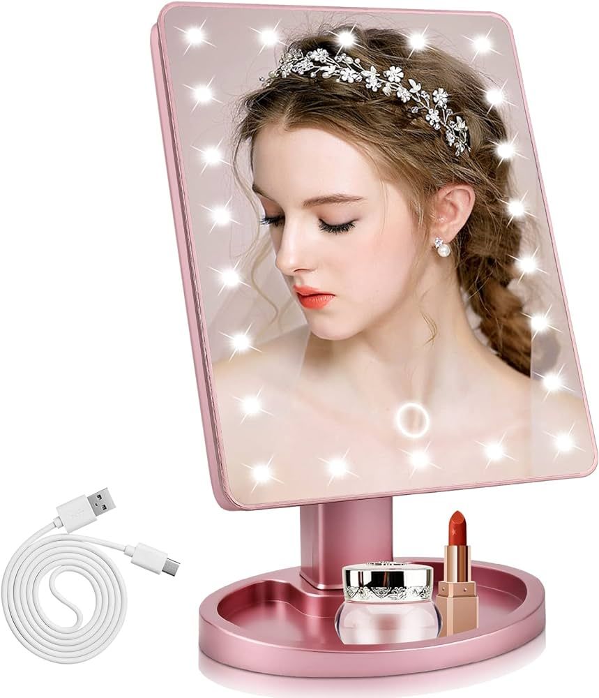Tmacker Vanity Mirror with Lights, Makeup Mirror with Lights, Room Decor Aesthetic, Gifts for Teenage Girls, Teen Girl Gifts Trendy Stuff, Dorm Room Essentials for College Students Girls | Amazon (US)
