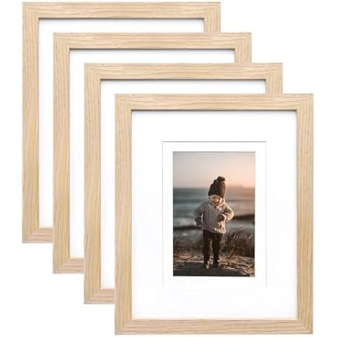 upsimples 8x10 Picture Frame Set of 5, Display Pictures 5x7 with Mat or 8x10 Without Mat, Wall Ga... | Amazon (US)