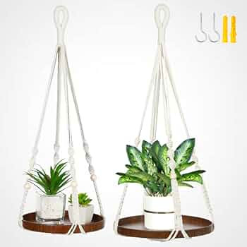 Shineloha 2 Pack Macrame Plant Hanger | Hanging Planters for Indoor Plant, Indoor Hanging Planter... | Amazon (US)