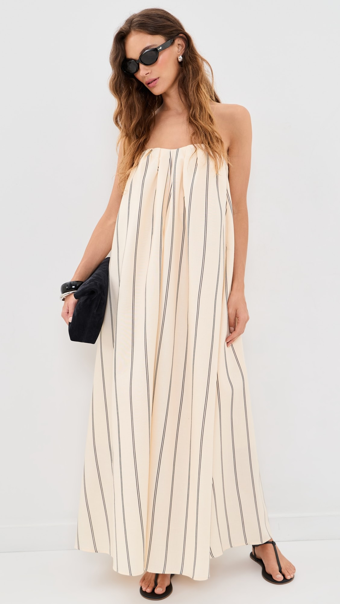 English Factory Strapless Pintuck Striped Maxi Dress | Shopbop | Shopbop