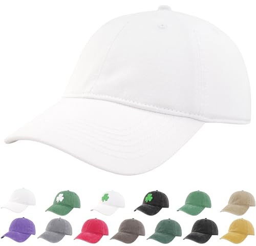 KFQHBQ Washed Cotton Unstructured Baseball Cap for Men Women Retro Classic Gift Golf Dad Hats-White | Amazon (US)