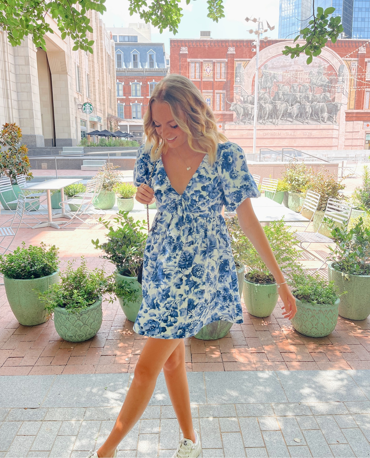 Puff Sleeve Plunge Midi Dress curated on LTK