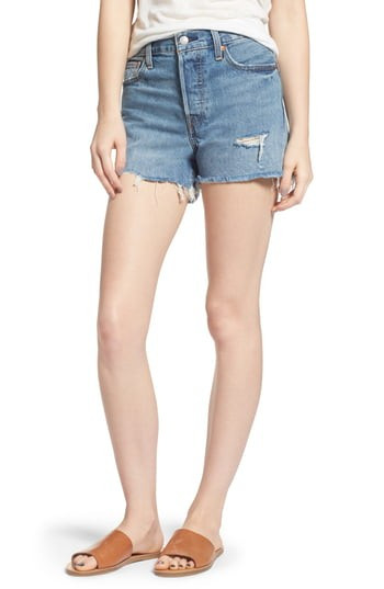 Women's Levi's Wedgie High Waist Cutoff Denim Shorts, Size 25 - Blue | Nordstrom