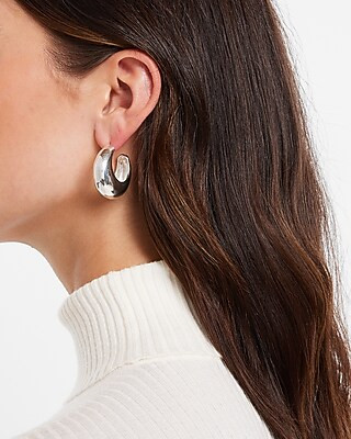 Small Hoop Dome Earrings | Express