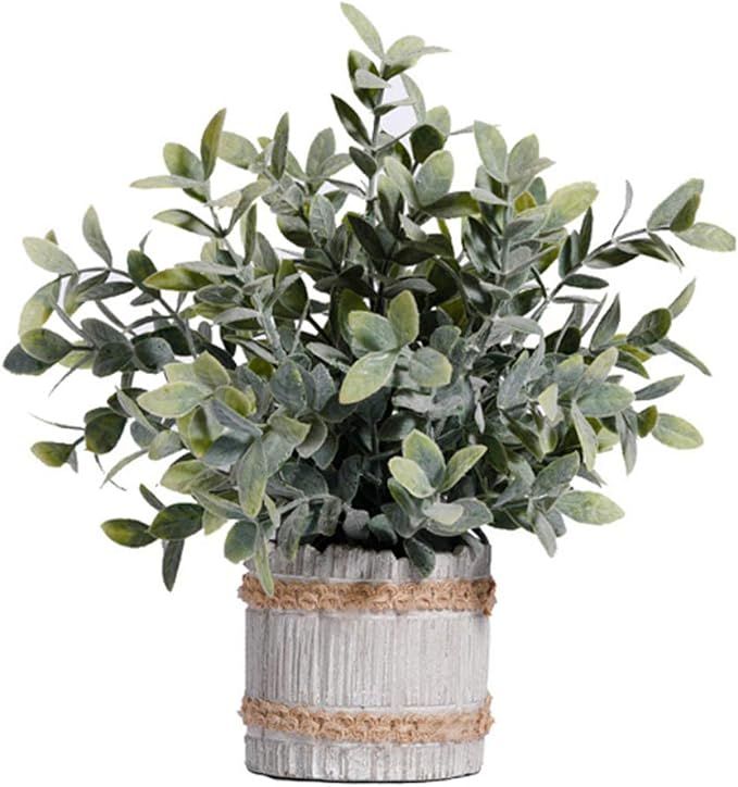 HC STAR Artificial Plants Small Potted Plastic Fake Plants Green Rosemary Faux Greenery Topiary S... | Amazon (US)