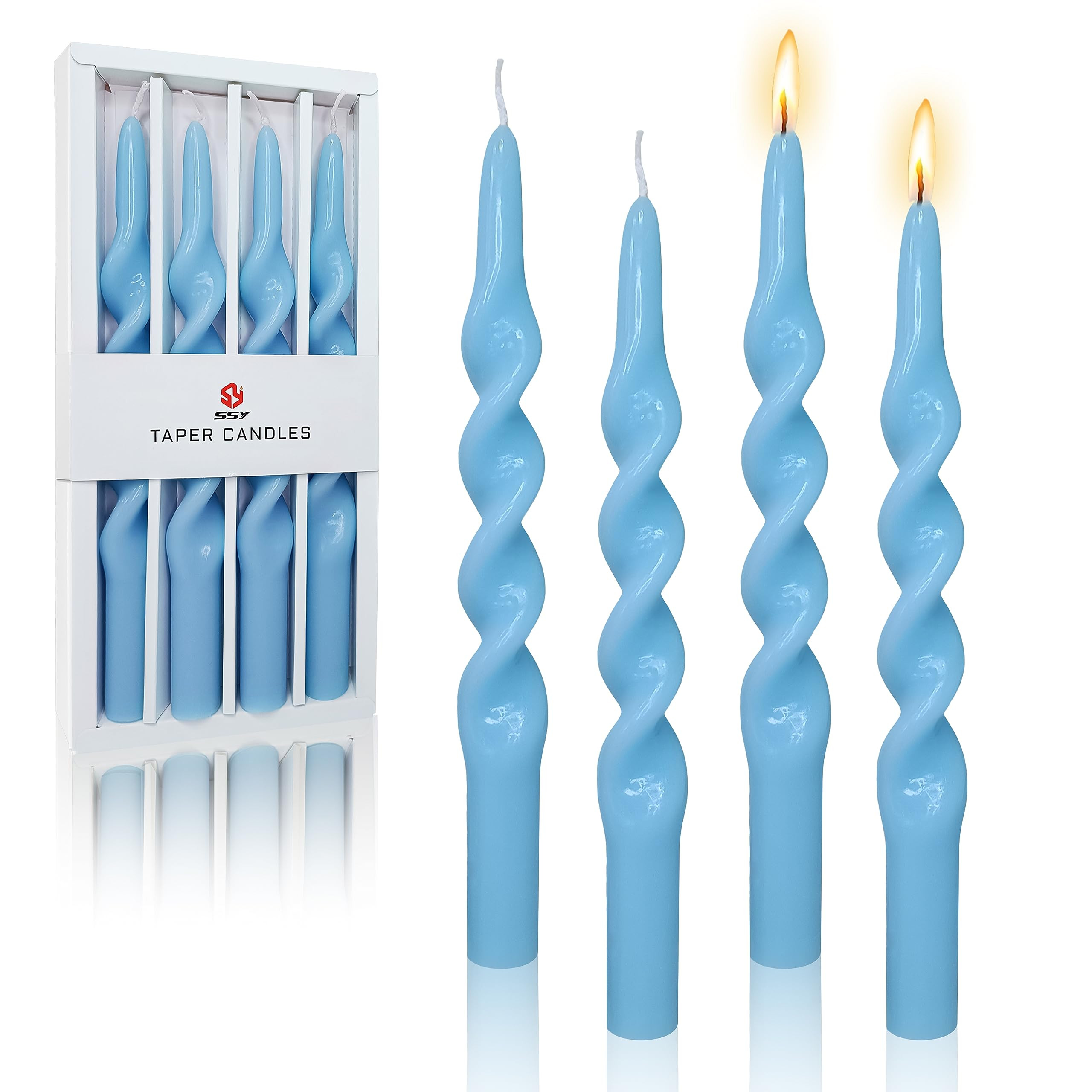 Handmade Spiral Taper Candles - Unscented Long Candles Colored Wax Twisted Candle - 10 Inch Dripl... | Amazon (US)