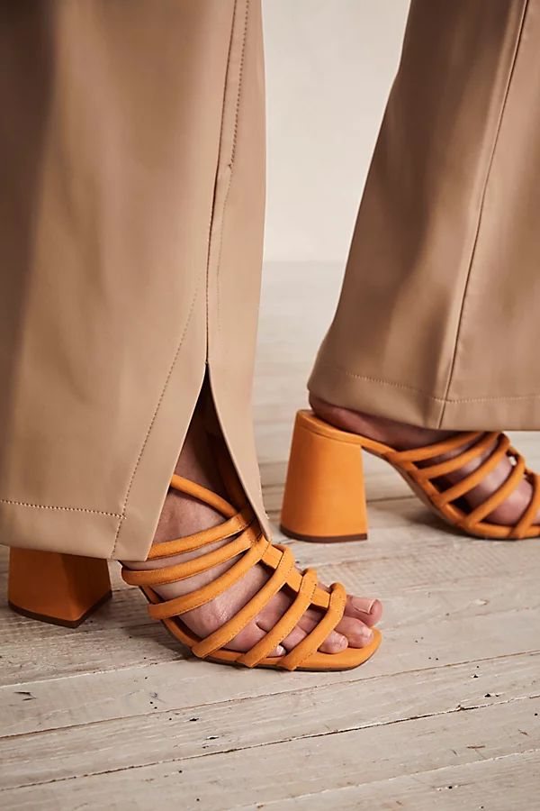 Colette Cinched Heels by Free People, Hot Orange, EU 38 | Free People (Global - UK&FR Excluded)