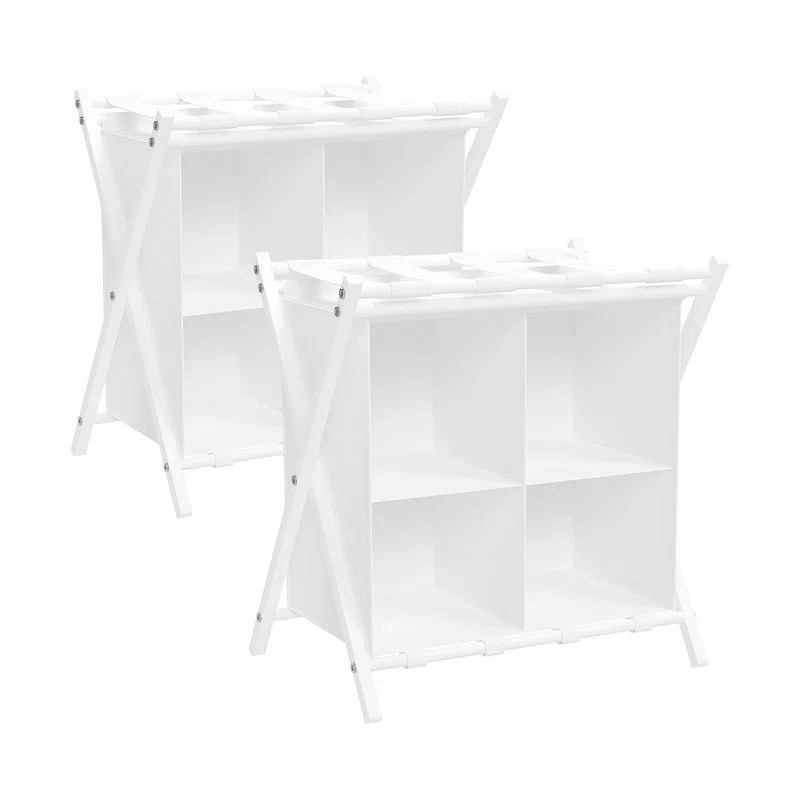 Kiflic 2 Pack Luggage Rack with storage, Guest Room Folding Suitcase Stands, Holds up to 120 lb, ... | Wayfair North America