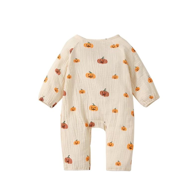 wsevypo Halloween Outfit Newborn Baby Pumpkin Onesie Romper Jumpsuit Playsuit Fall Clothes | Walmart (US)