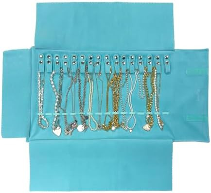UnionPlus Velvet Travel Jewelry Roll Bag Organizer for Necklace, Elastic Band and Anti-winding, R... | Amazon (US)