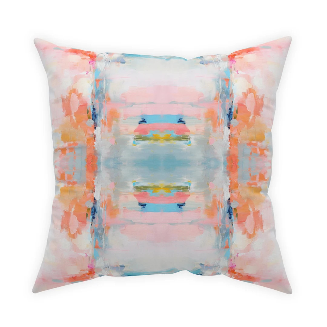 Blue, Orange & Pink Sandcastle Sunrise Watercolor V2 Dorm Decor for College Girls Home Decor Thro... | Etsy (US)