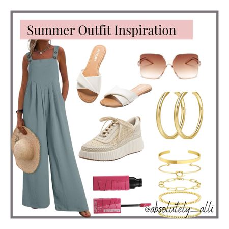 Casual outfit | travel outfit | jumpsuit | sneakers | gold jewelry | pink lipstick | affordable sunglasses 

#LTKShoeCrush #LTKFindsUnder50 #LTKOver40