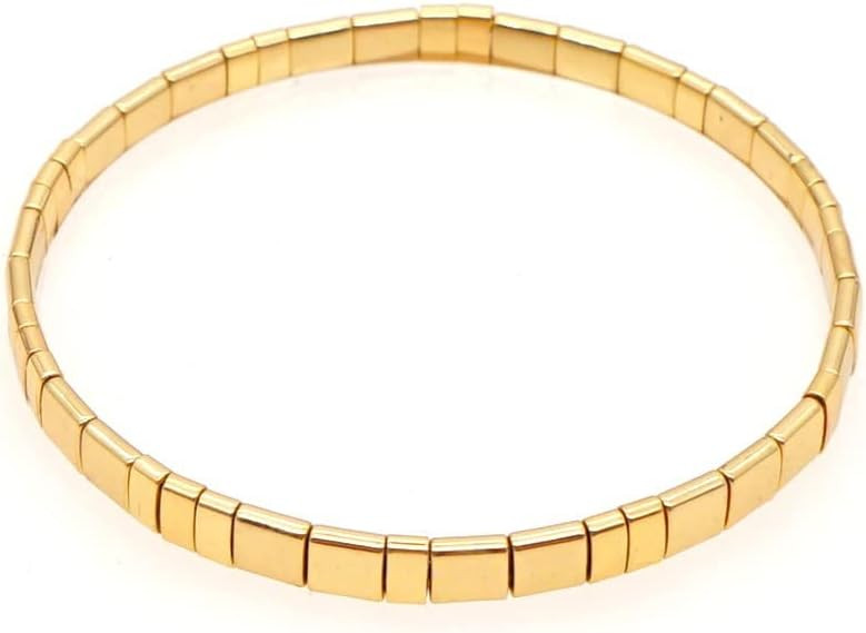 Sonateomber Summer Candy Colors Tila Flat Seed Beads Stretch Strand Bracelet for Women- Trendy Un... | Amazon (US)