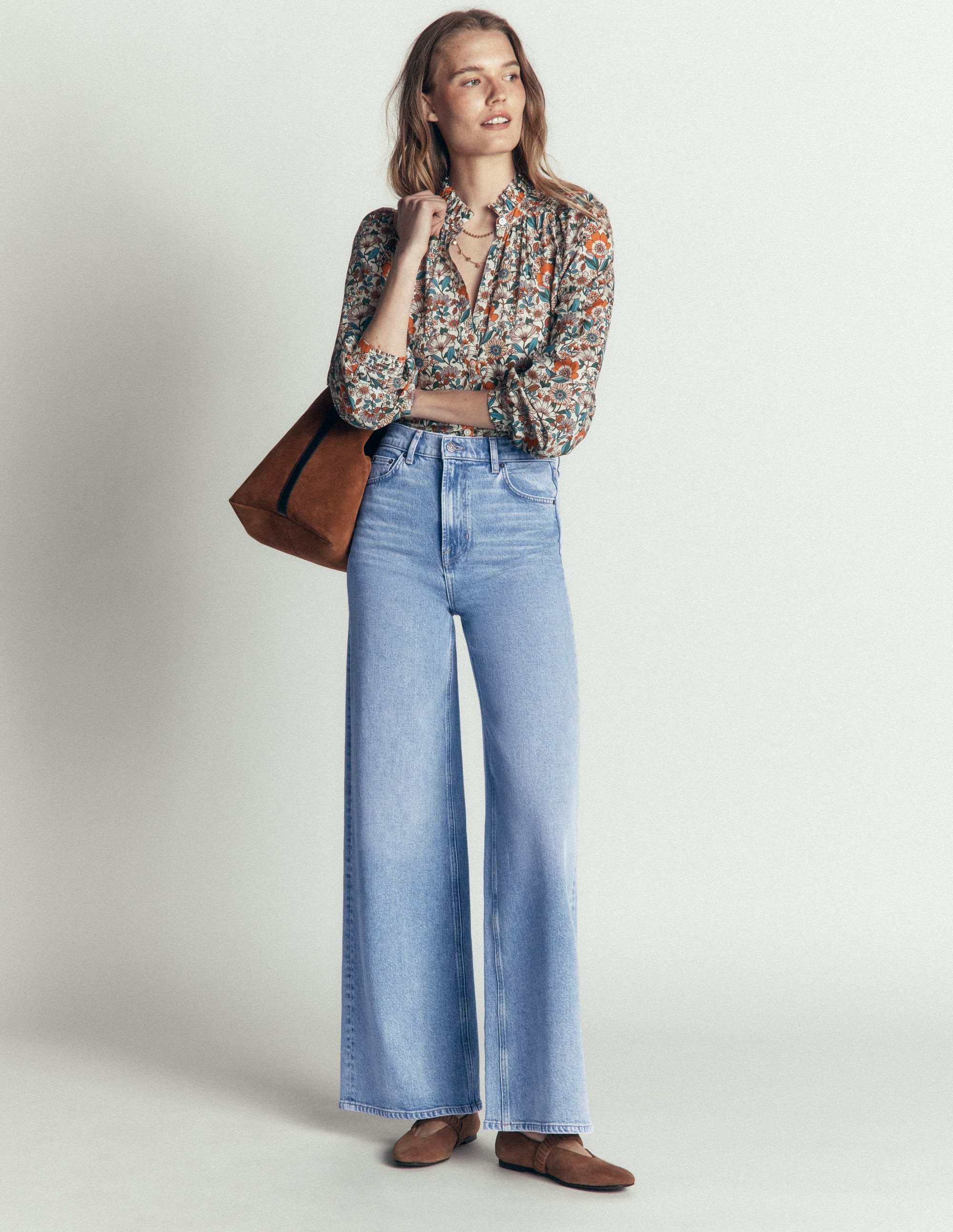 High Rise Wide Leg Jeans-Light Vintage | Boden (US)