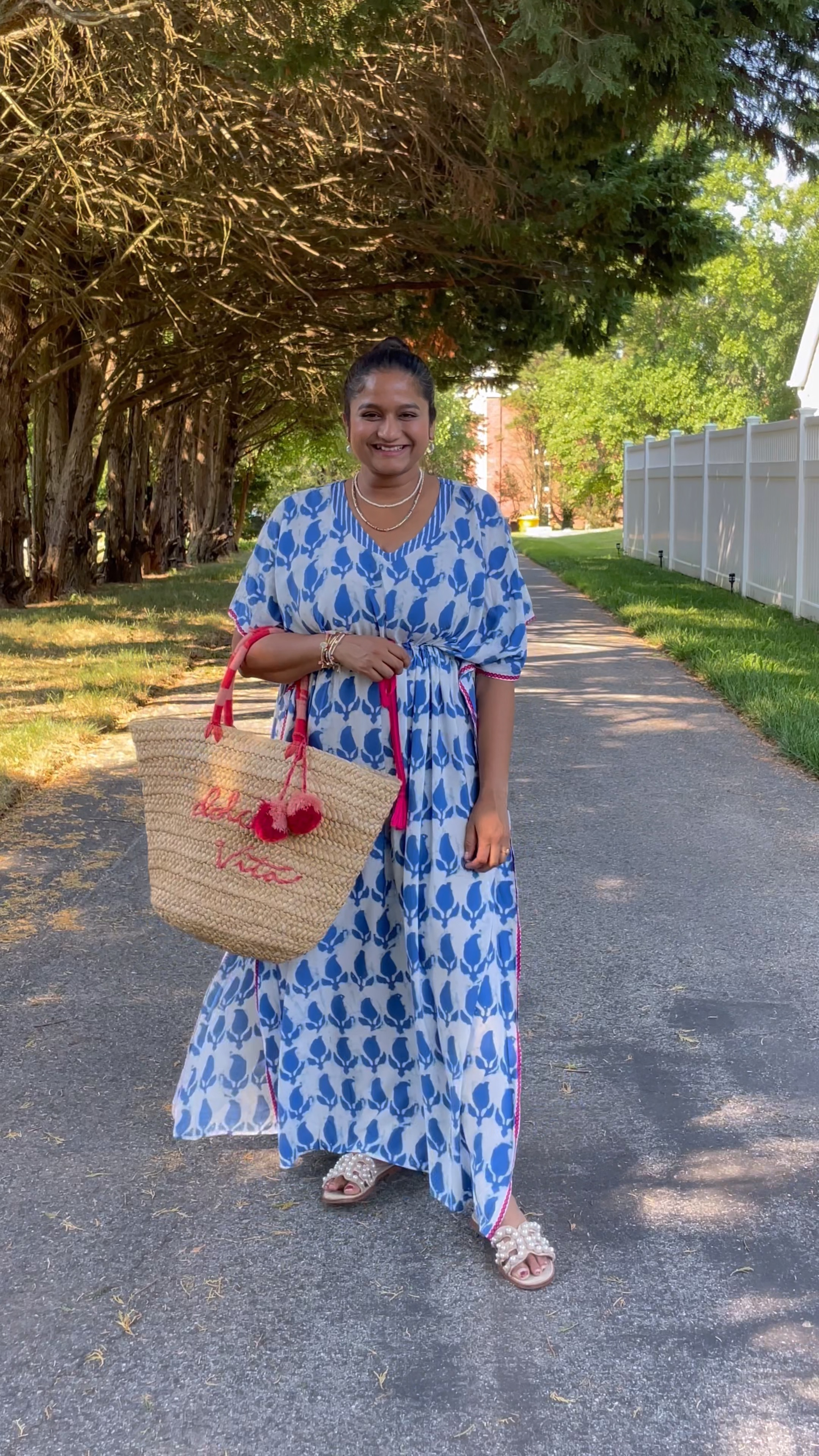 Amazon Kaftan dress,
Favorite summer dresses from Amazon 

@gorjana Pearl necklace 
@samedelman  Pearl sandals 

#LTKFindsUnder50 #LTKVideo #LTKMidsize