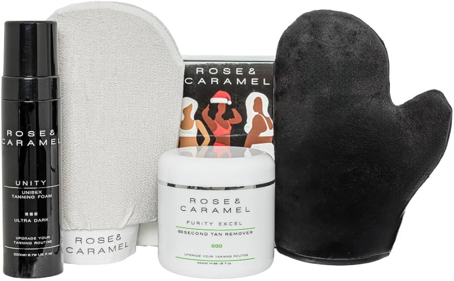 Rose & Caramel Self Tanning Gift Set - Tanning Mousse, Purity Excel 440ml, Tanning Mitt & Hammam ... | Amazon (UK)