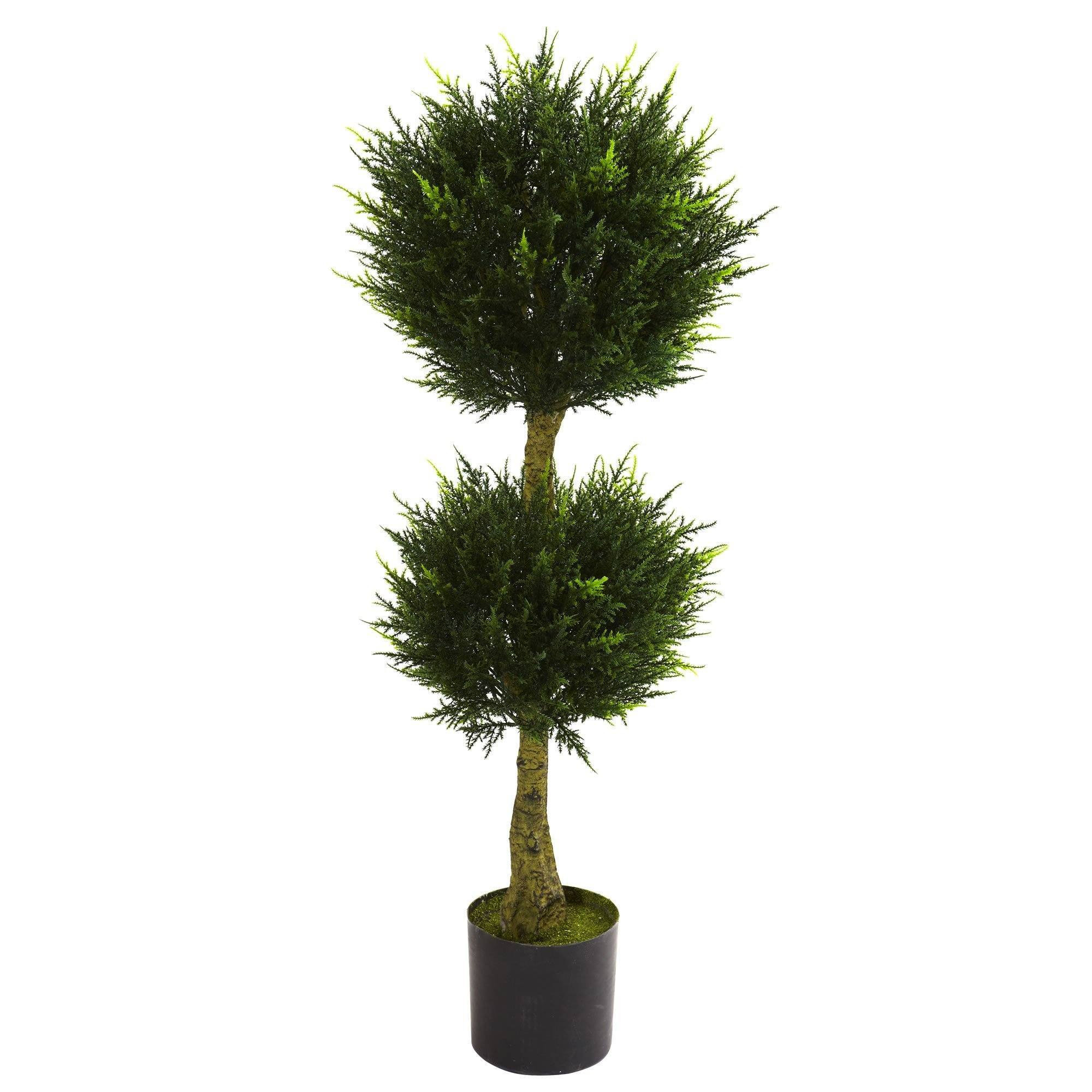 4' Double Ball Cypress Topiary UV Resistant (Indoor/Outdoor) | Nearly Natural | Nearly Natural