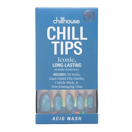 Chillhouse Chill Tips Press On Nails, Acid Wash, Almond Style, 30 Count | Walmart (US)