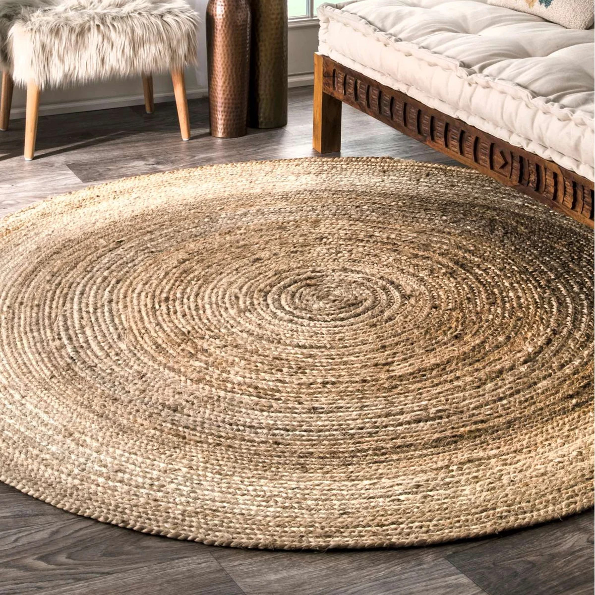 Aevry Natural Jute Area Rug | Wayfair North America
