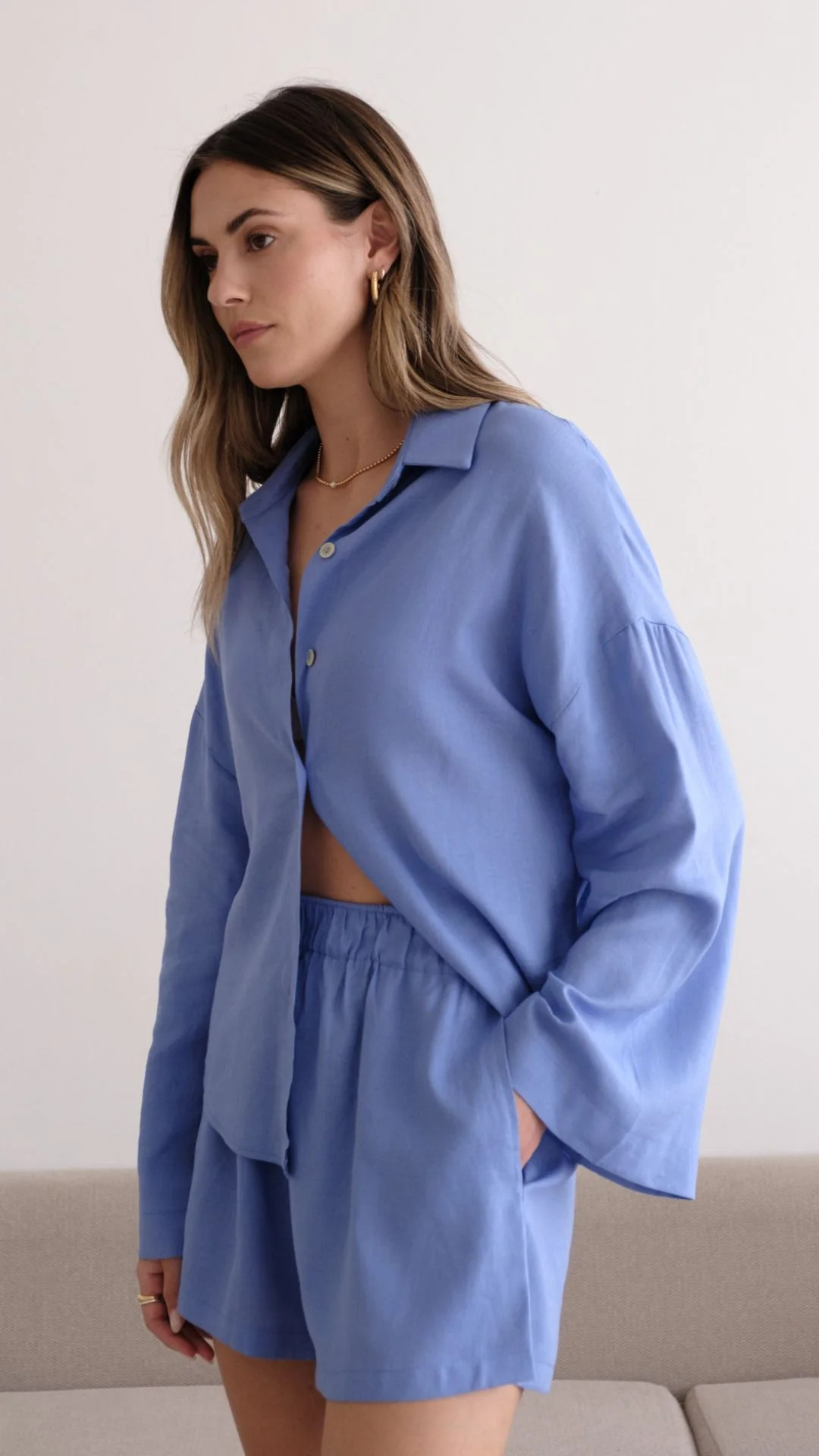 ASTRID LINEN SHIRT - LAPIS BLUE | Charli