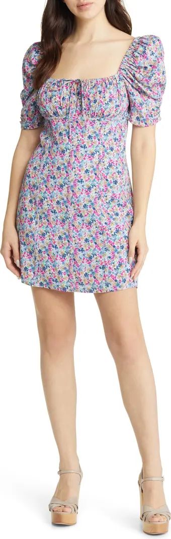 Floral Puff Sleeve Minidress | Nordstrom Rack
