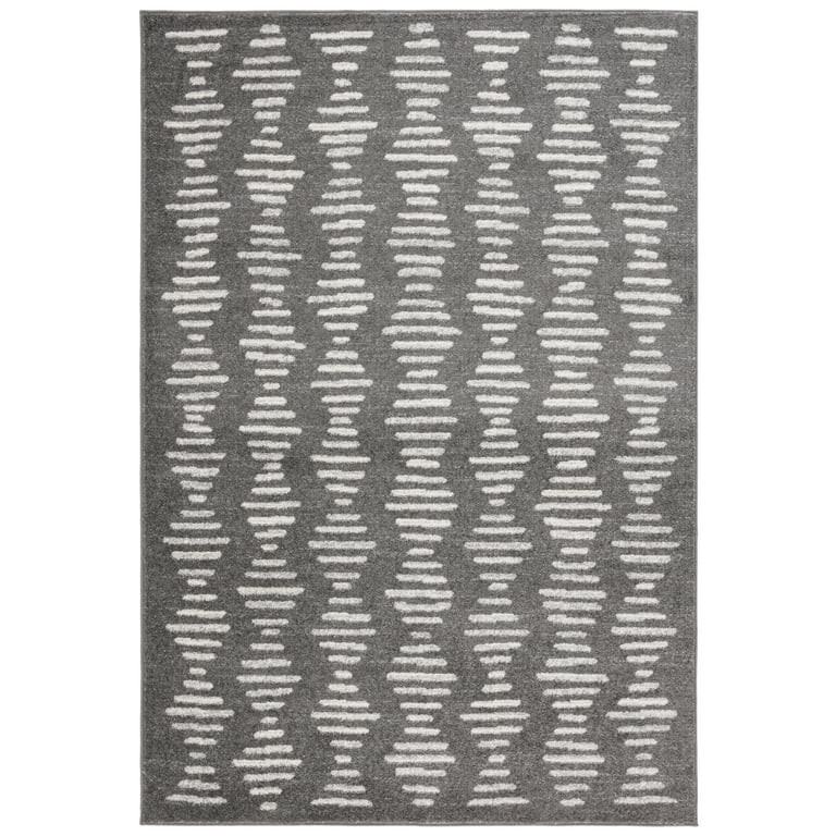 SAFAVIEH Tulum Lancaster Geometric Striped Area Rug, Dark Gray/Ivory, 8' x 10' | Walmart (US)