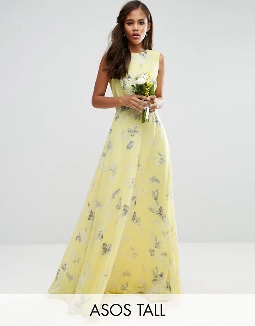 ASOS TALL Wedding Maxi Dress in Sunshine Floral Print | ASOS UK
