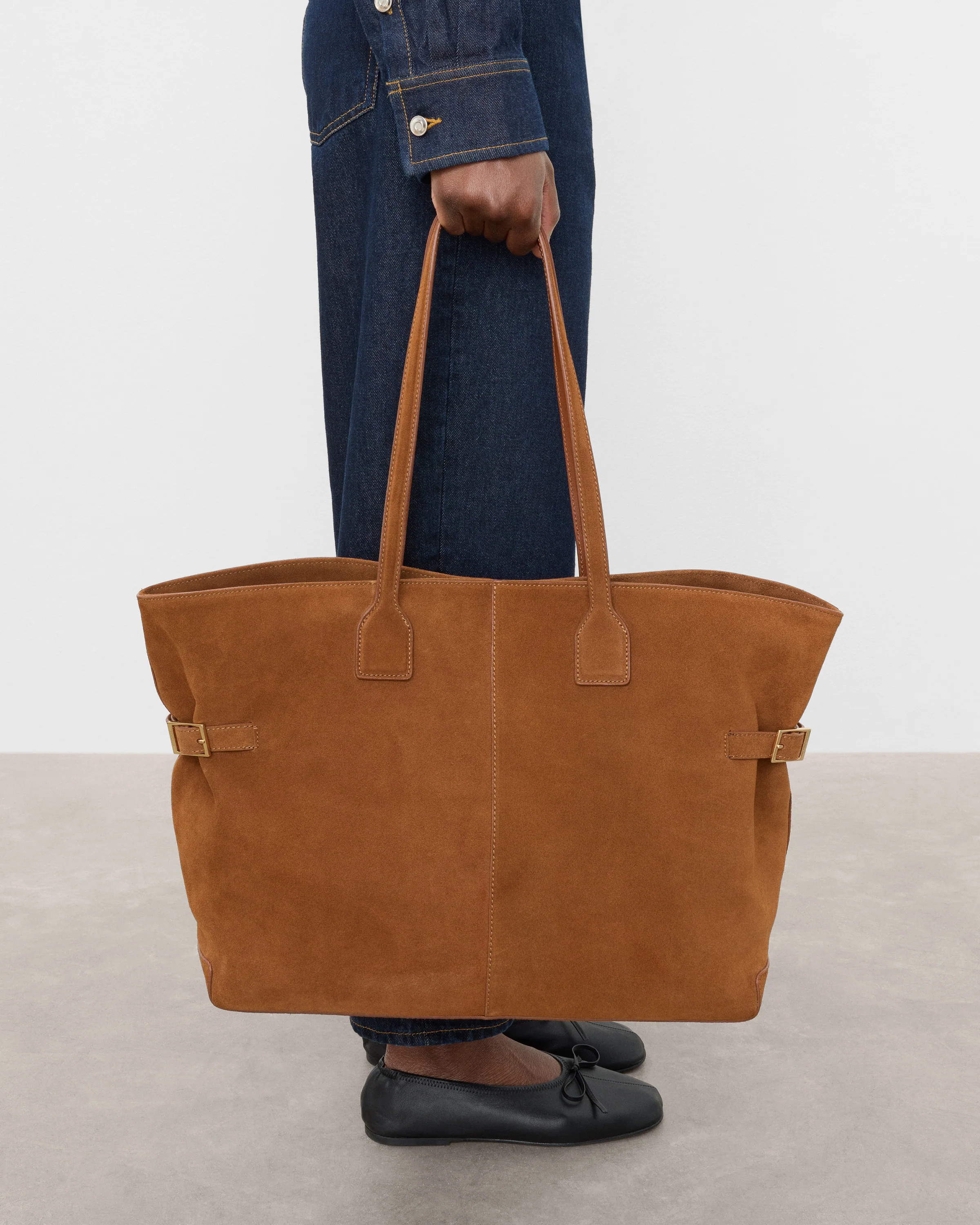 Lesley Tote Bag Suede Bourbon Bag | Flattered