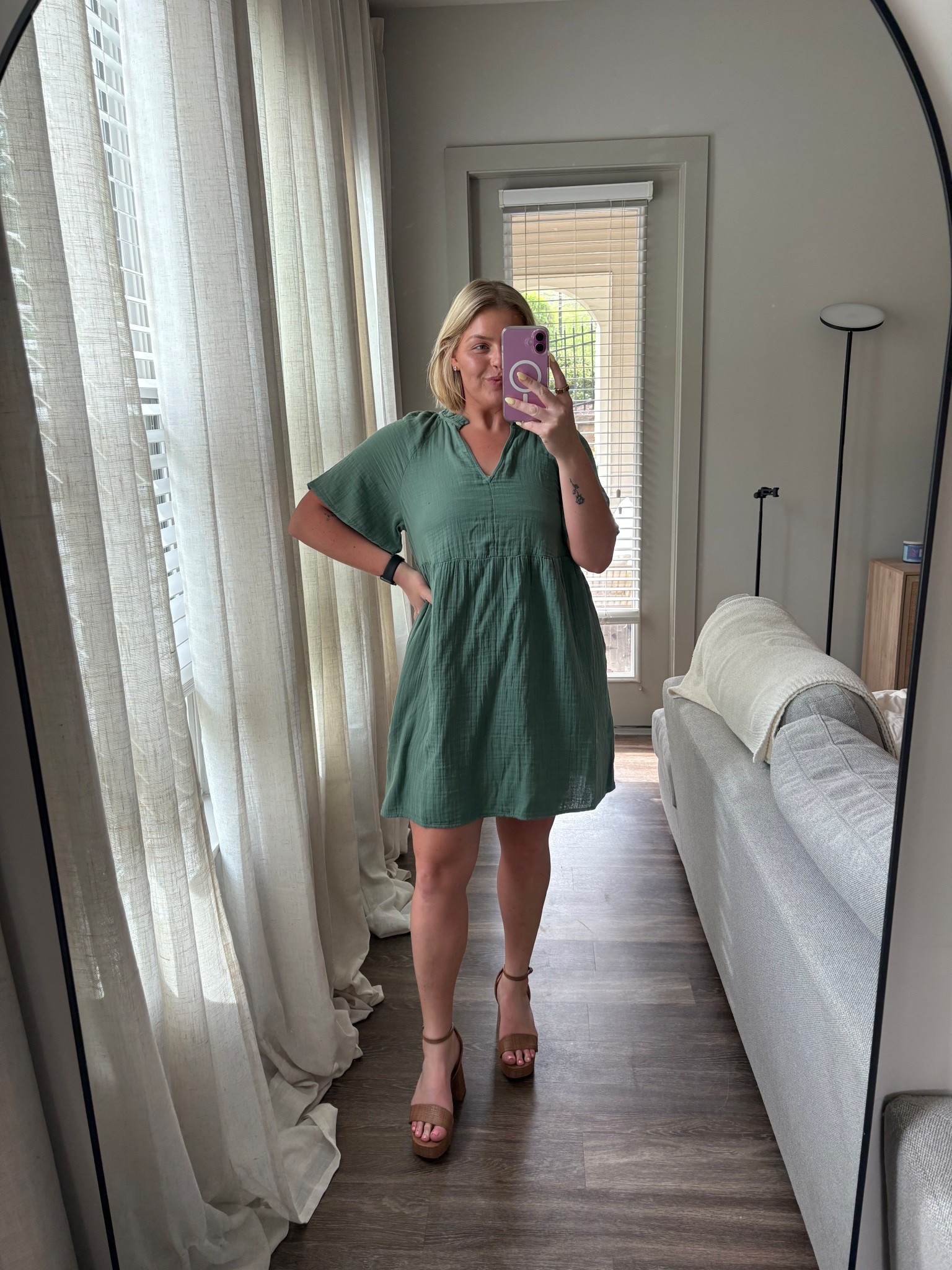 old navy spring haul!! this dress is the perfect light spring dress. comes in multiple colors! wearing a large 

#LTKMidsize #LTKWorkwear #LTKFindsUnder50