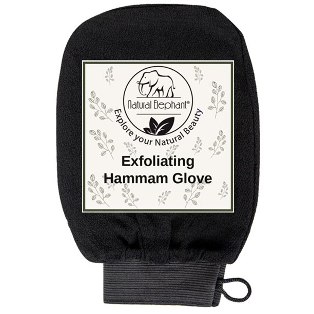 Exfoliating Hammam Glove - Face and Body Exfoliator Mitt Pure Black by Natural Elephant | Walmart (US)