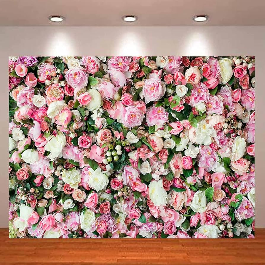 Art Studio 10x8FT Flower Photo Background Pink Rose Photography Backdrop for Pictures Newborn Bri... | Amazon (US)