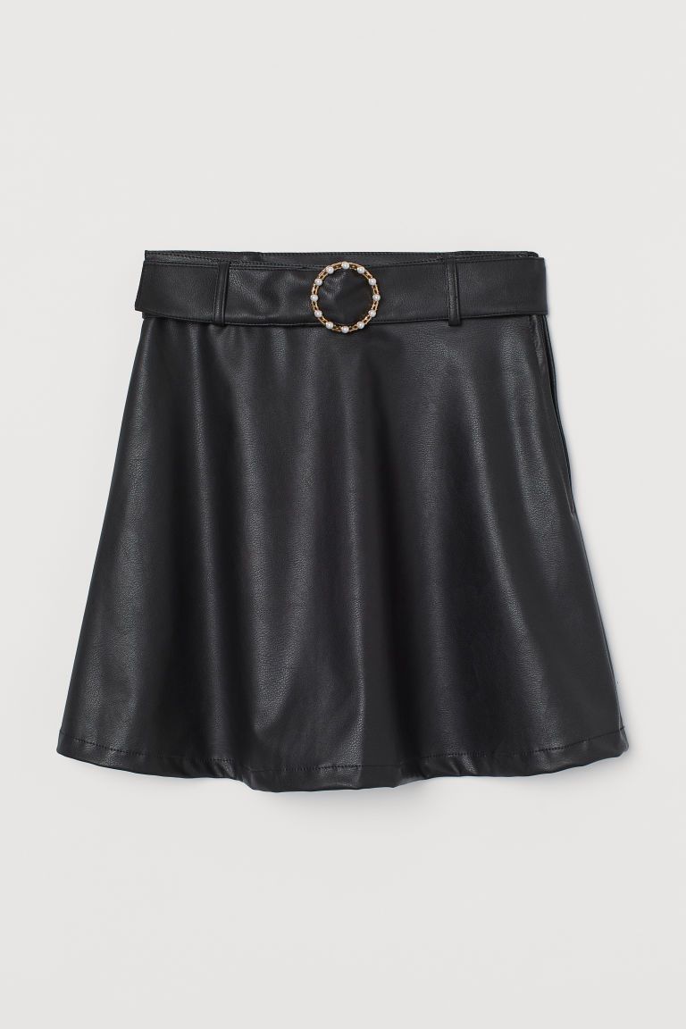 H & M - Belted Skirt - Black | H&M (US + CA)