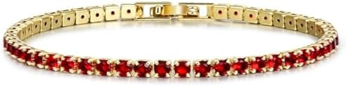 14K Gold Plated Tennis Bracelets for Women, 3mm Cubic Zirconia Gold Bracelet Available in Multi-C... | Amazon (US)