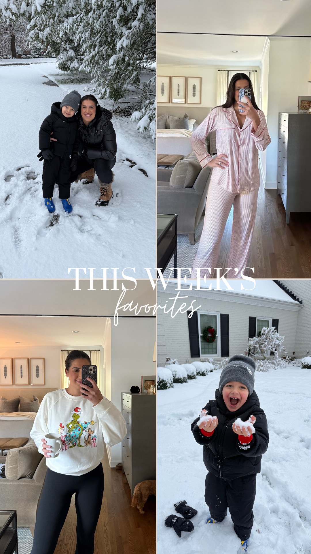  This weeks favorites ❄️✨

Weekly favs, best sellers, winter favs, Christmas favs, pjs, pj gift guide, pajamas, the grinch, grinchmas, boy mom, Grace White

 

#LTKKids #LTKGiftGuide #LTKHoliday