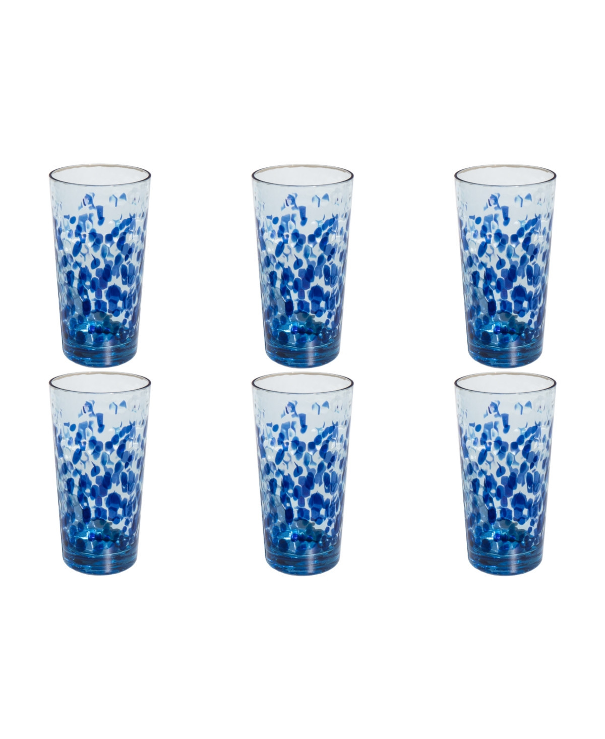 Abode Homewares Talavera Goblet Glasses, Set of 6 - Blue | Macy's