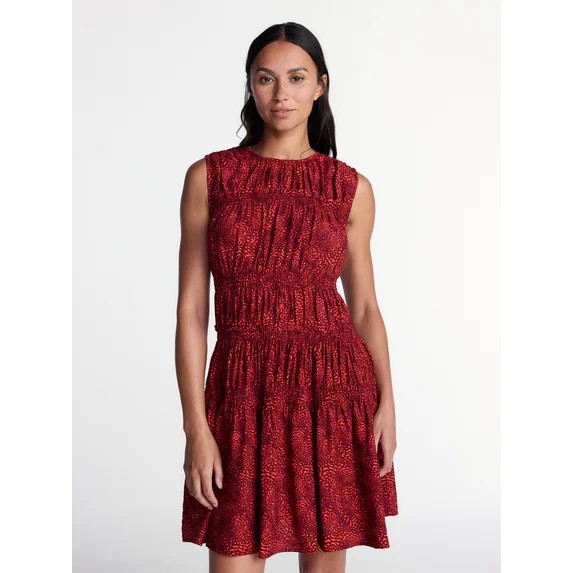 Time and Tru Women's Smocked Sleeveless Mini Dress, Sizes XS-XXXL | Walmart (US)