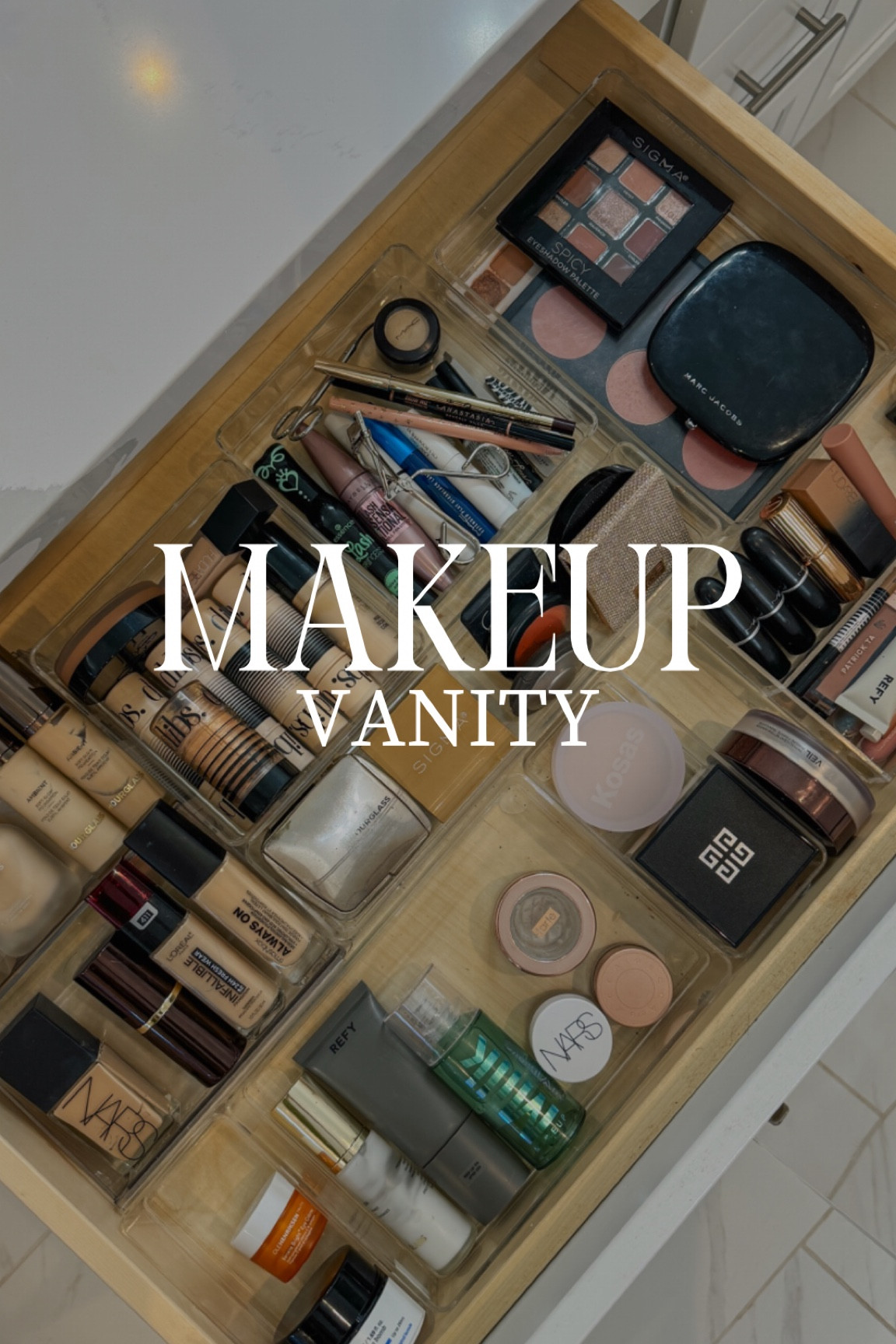 Makeup Vanity Organization // drawer organizers, acrylic organizers, Amazon finds 

#LTKhome #LTKbeauty