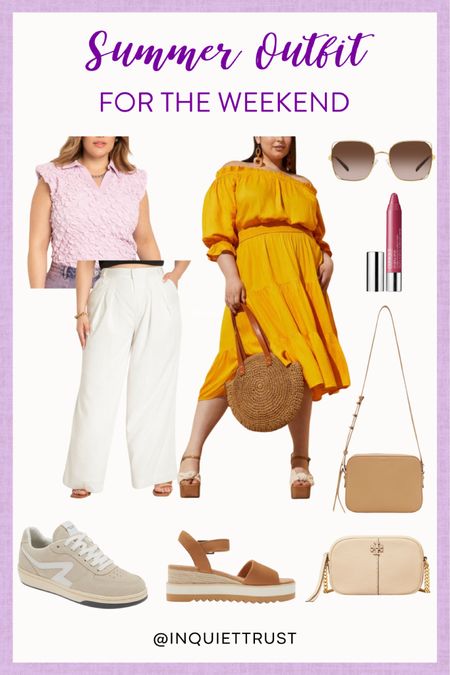 This stylish summer outfit includes ruffled dress, white pants, cute top, neutral sandals and more!

#casualstyle #outfitinspo #summerstyle #curvyoutfit

#LTKSeasonal #LTKstyletip #LTKFind