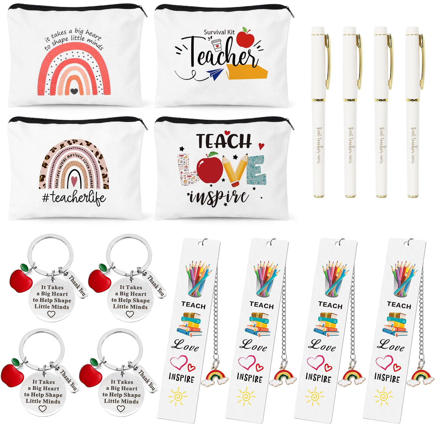 UAREHIBY 16 PCS Teacher Gifts in Bulk,Thank You Teacher Gifts With Makeup Bags,Teacher Appreciati... | Amazon (US)