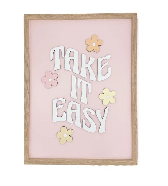 Take It Easy  Summer Decor  Summer Sign  Pink Sign  | Etsy | Etsy (US)