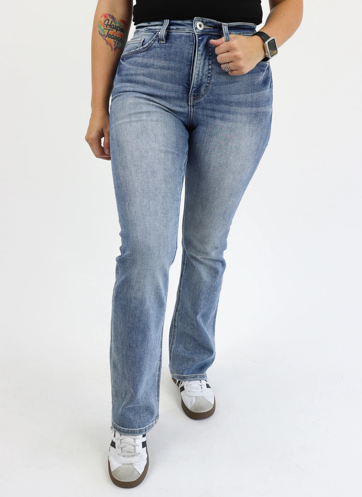 Tummy Control Mia Slim Bootcut Jeans by RFM | Alexander Jane Boutique