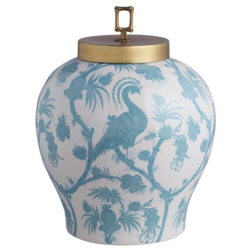 Balinese Scalamandre Peacock Jar | One Kings Lane