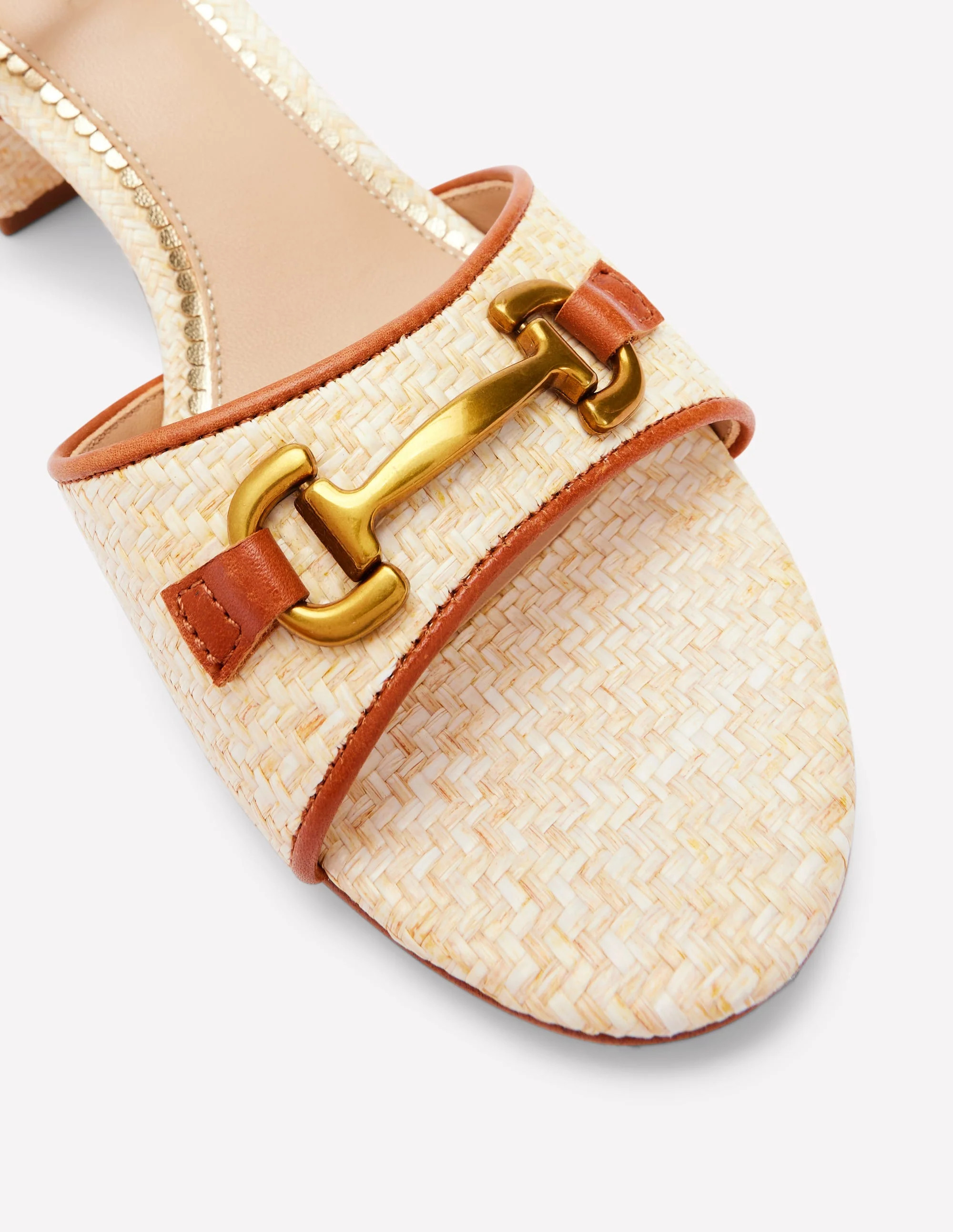 Iris Snaffle Block Heel Sandal-Natural | Boden (US)