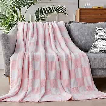 BRICHOEE Throw Blankets Checkered Reversible Microfiber Blankets, Super Soft Warm Cozy Fluffy Bla... | Amazon (US)