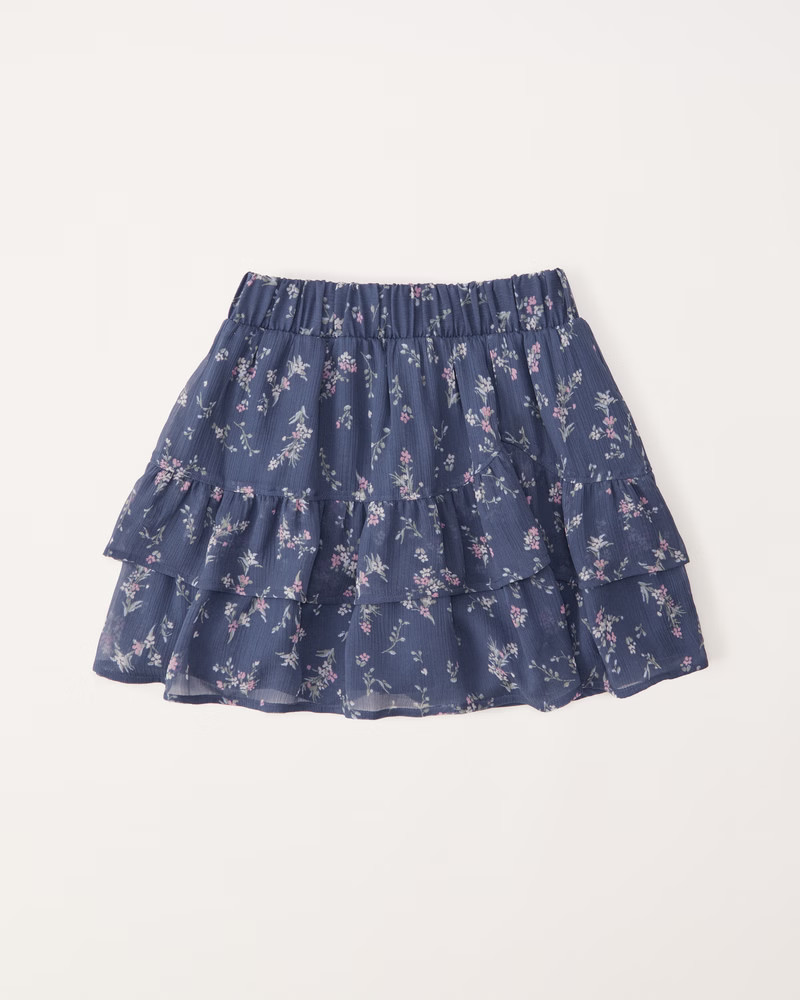 pattern ruffle skort | Abercrombie & Fitch (US)