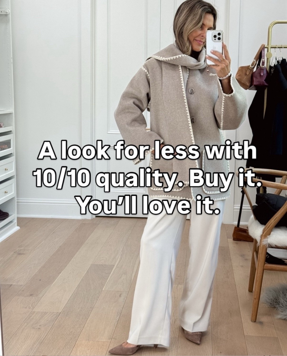 A TOP OUTFIT OF 2025

-Quince scarf coat sz XS is perfectly oversized. 
-Pants I’m 5’6”
-suede heels are all day comfortable and neutral color goes with everything! 

#LTKWorkwear #LTKOver40