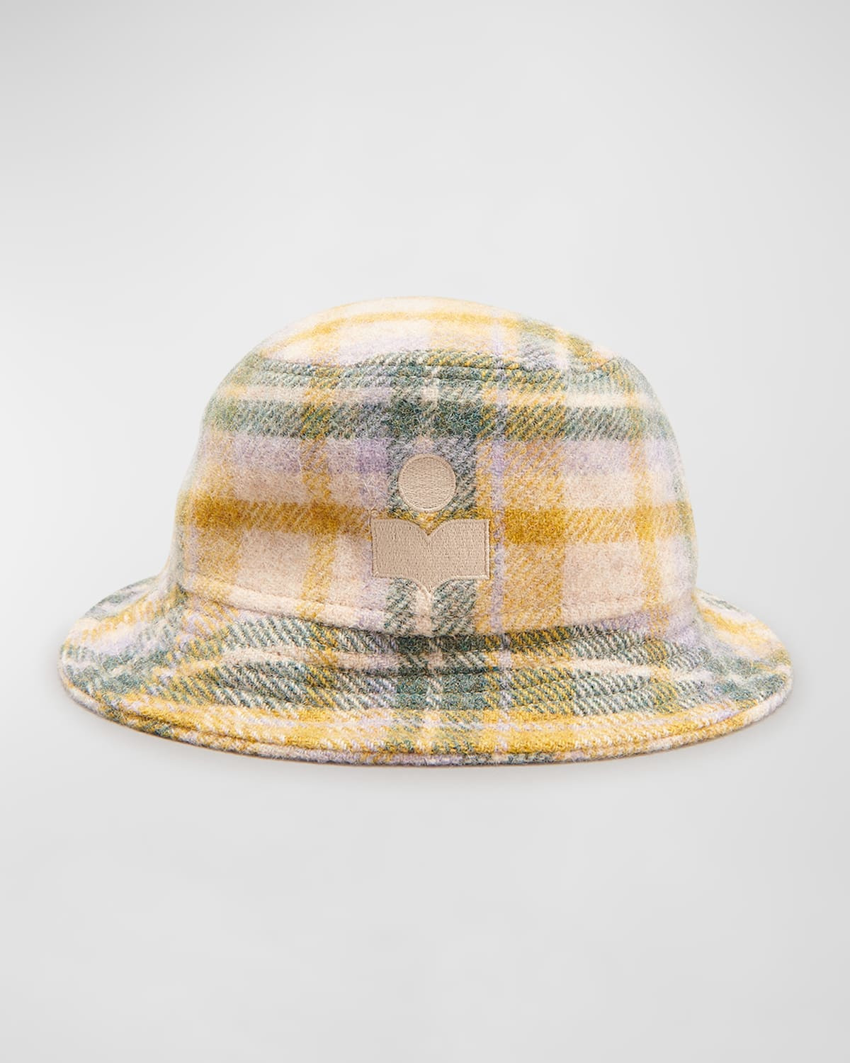 Haley Check Wool-Blend Bucket Hat | Neiman Marcus